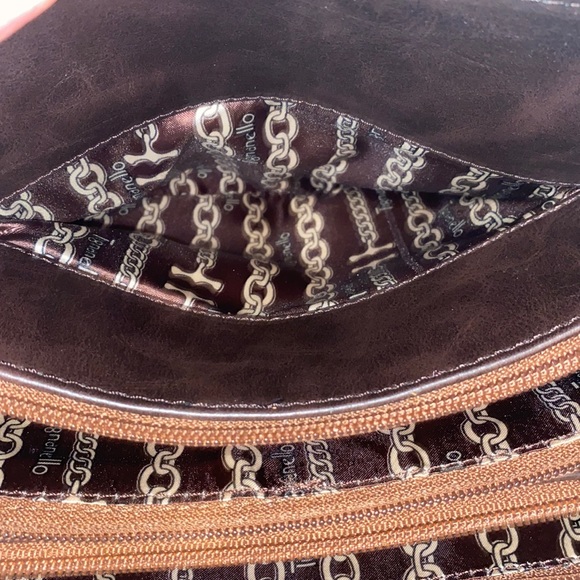 Tignanello Mojave X-body Brown and Caramel Leather Cross Body Bag - Picture 9 of 15